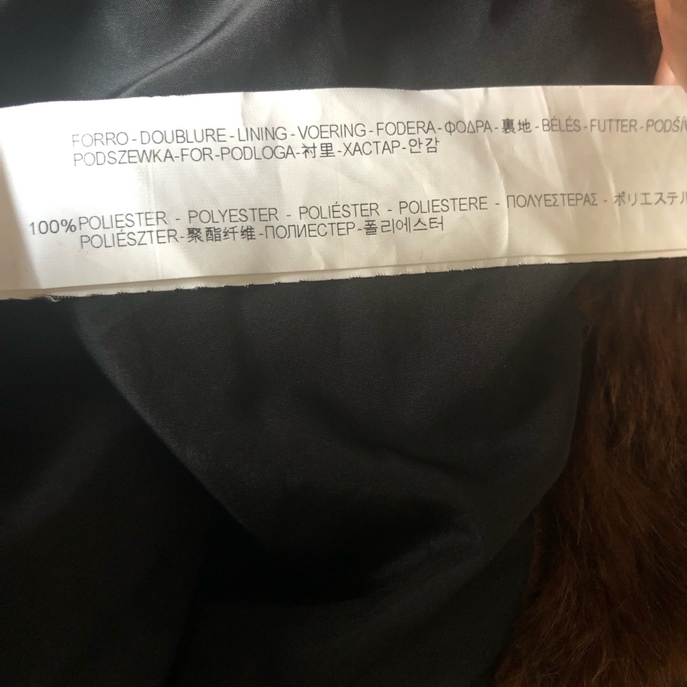 Trafaluc Ourrwear by Zara Luxurious Brown Faux Fur Lined Coat Size S - Picture 7 of 8